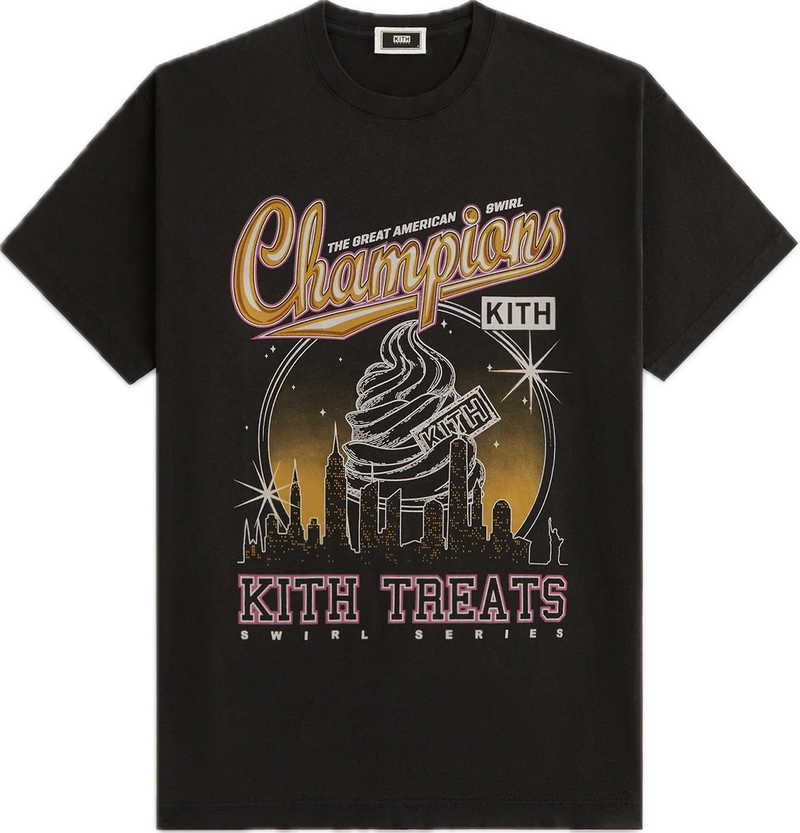 Kith Treats Champion Vintage Black Tee