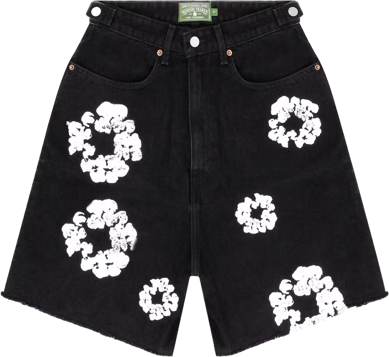 Denim Tears Cotton Wreath Black Jean Shorts