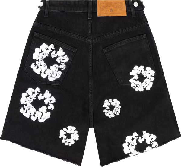 Denim Tears Cotton Wreath Black Jean Shorts