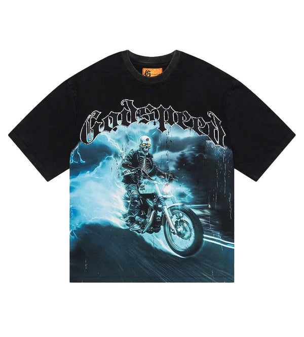 Godspeed Blu Flame Black Tee
