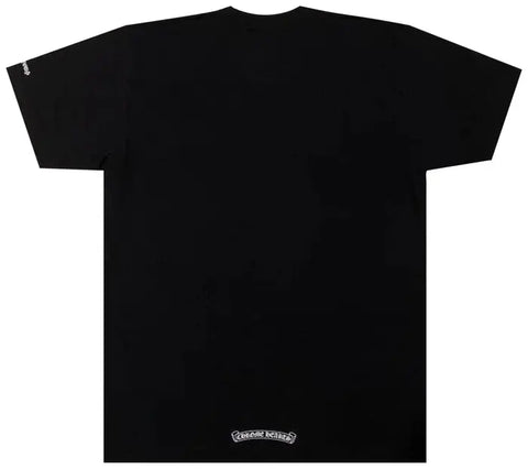 Chrome Hearts White Neck Logo Black Tee