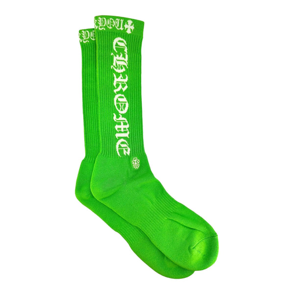 Chrome Hearts Logo Green/White Socks