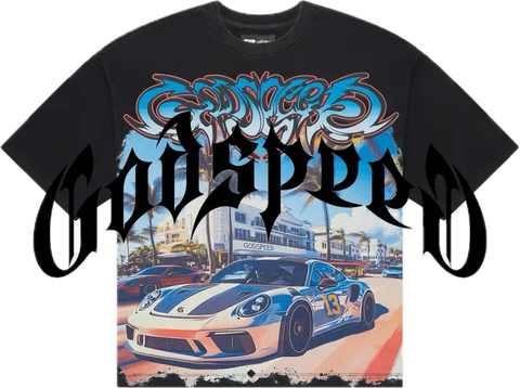 Godspeed Car Meet Miami Black Tee
