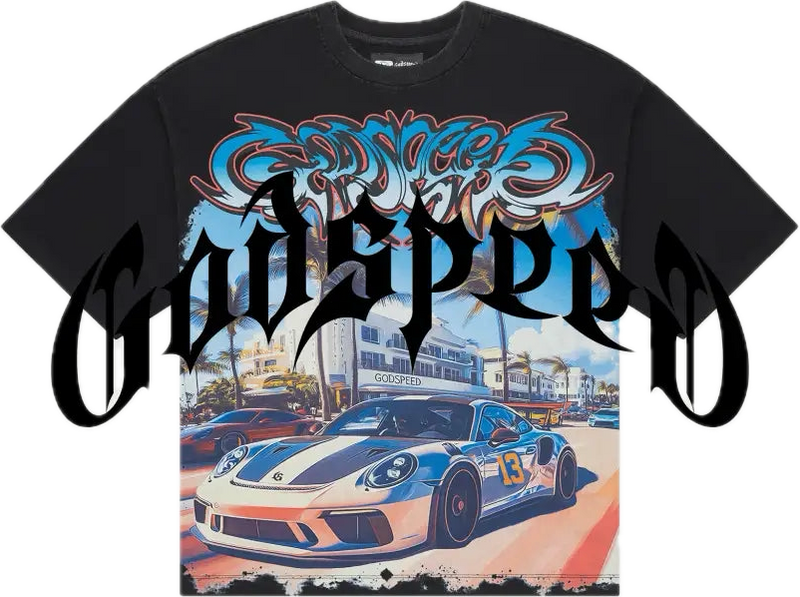 Godspeed Car Meet Miami Black Tee