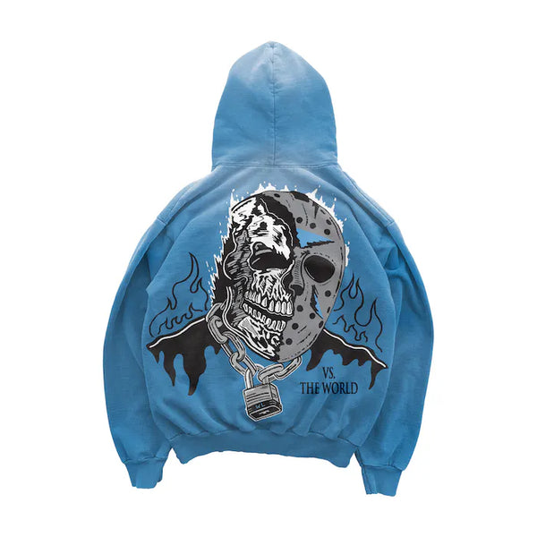 Warren Lotas Big Sports Mask Man Blue Hoodie