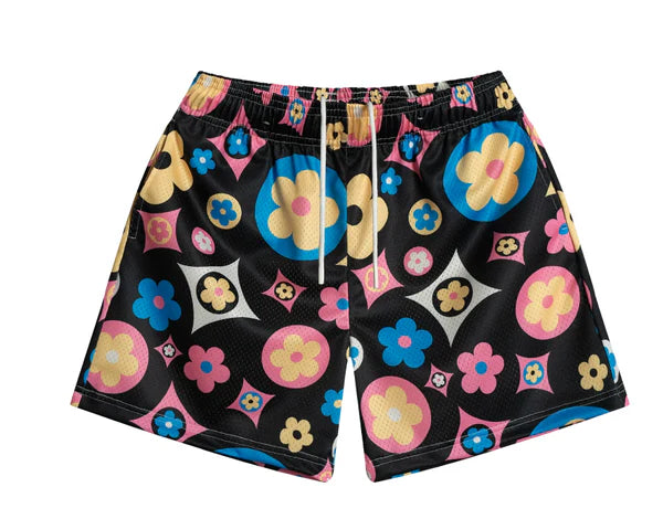 Bravest Studios Black Multi Flower Shorts