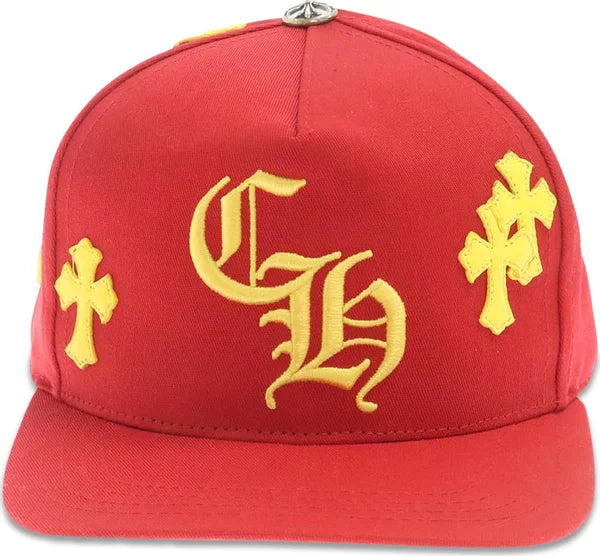 Chrome Hearts 5 Panel Cross Yellow/Red Hat