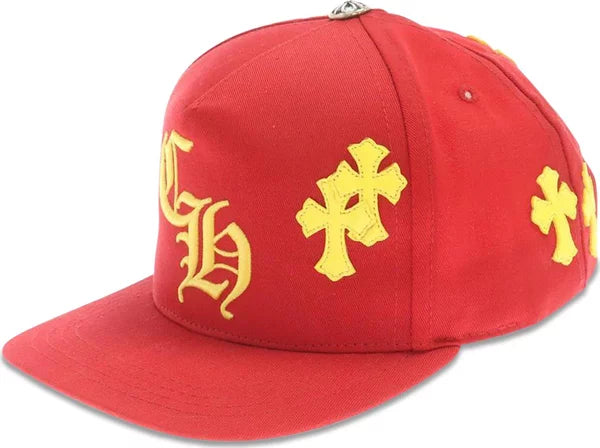 Chrome Hearts 5 Panel Cross Yellow/Red Hat