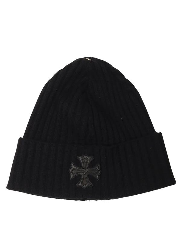 Chrome Hearts Plus Cross Patch Black Cashmere Beanie