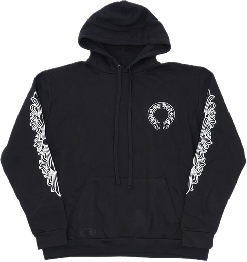 Chrome Hearts Floral Horseshoe Black Hoodie
