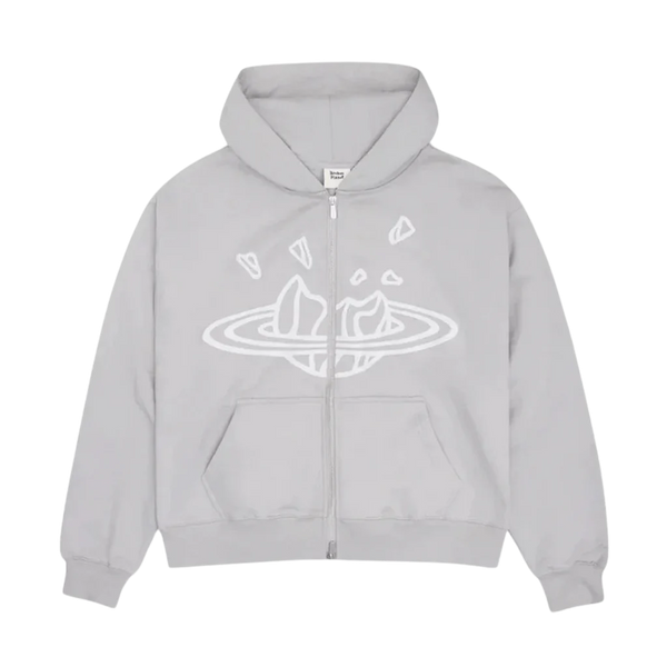 Broken Planet Grey Planet Zip Up