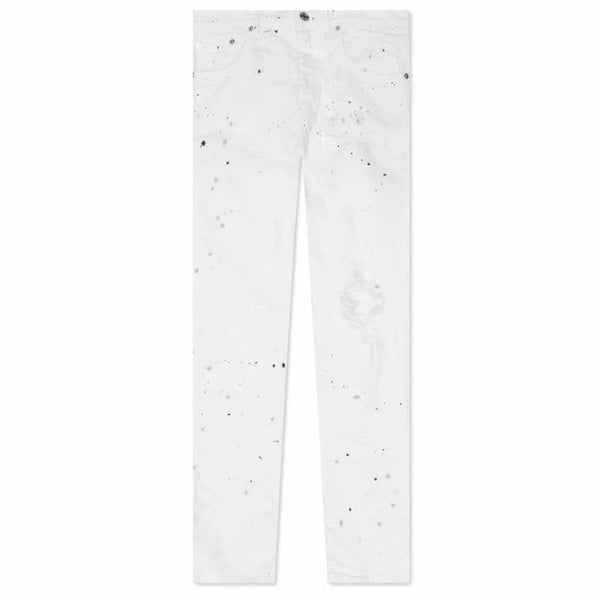 Purple P001 Optic White Paint Blowout Jeans