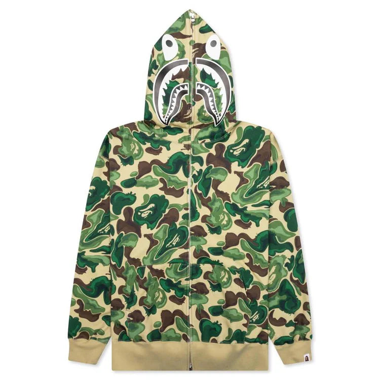 Bape Green Art Camo Shark Full Zip