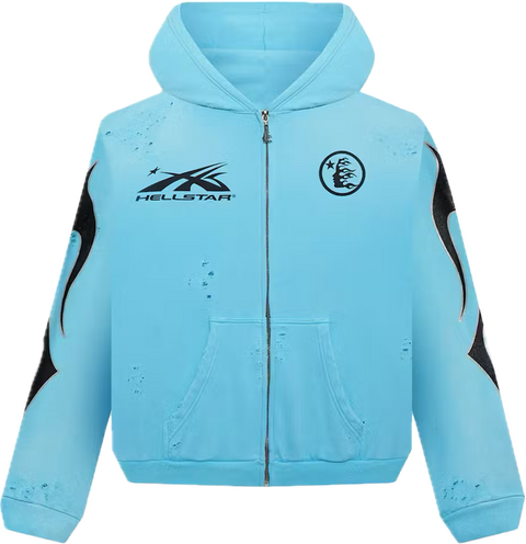 Hellstar Studios Blue Zip Up Hoodie – Courtside Kicks
