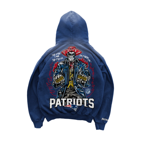 Warren Lotas Patriots 6 Rings Blue Hoodie