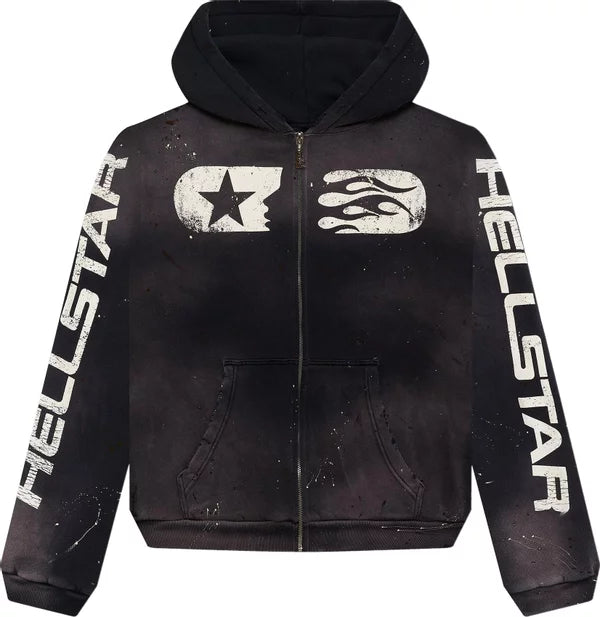 Hellstar Studios Paint Splatter Black Zip Up