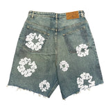 Denim Tears Cotton Wreath Dirty Light Wash Jean Shorts