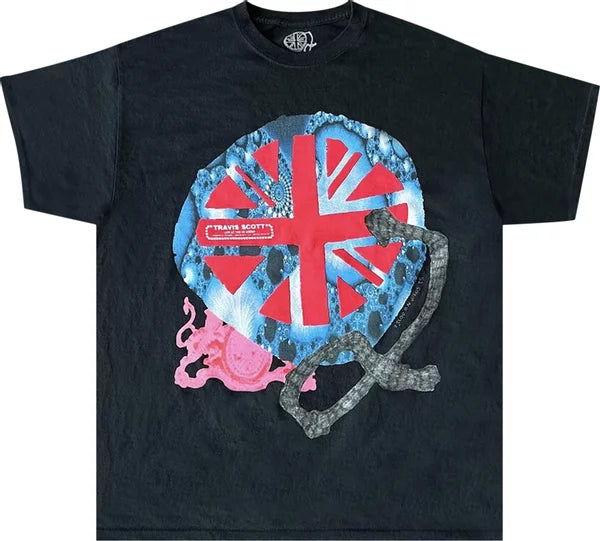 Cactus Jack 02 Live Union Jack Black Tee