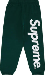 Supreme Satin Applique Dark Green Sweatpants