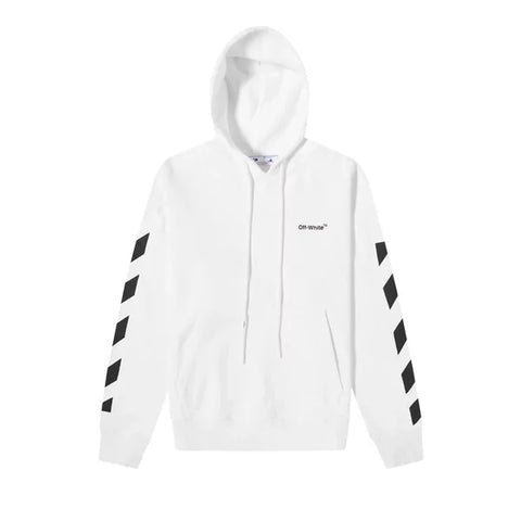 Off White Diag Helvetica Over White Hoodie