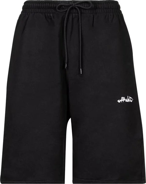 Off White Script Logo Black Sweatshorts