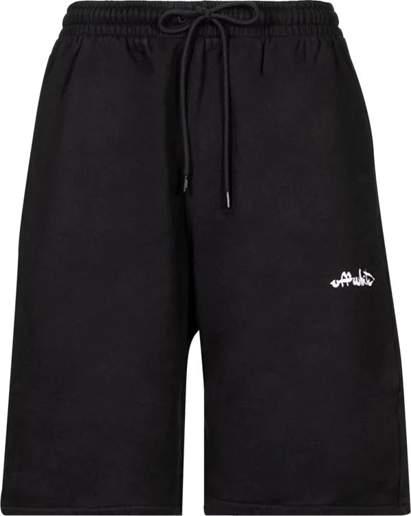 Off-White Script Logo Black Sweatshorts