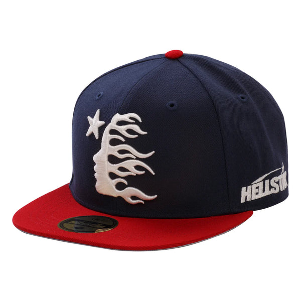 Hellstar OG Logo Navy/Red Fitted Hat