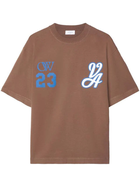 Off White Blue 23 Skate Brown Tee