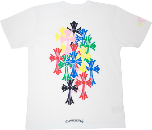 Chrome Hearts Multi Color Cross White Tee