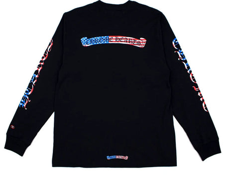 Chrome Hearts USA Spell Out Black L/S Tee