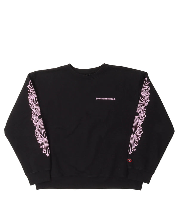 Chrome Hearts Pink Matty Boy Black Crewneck