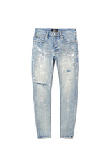 Purple P001 Light Indigo Paint Blowout Jeans