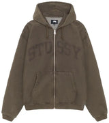 Stussy Faded Graphic Olive Zip Up