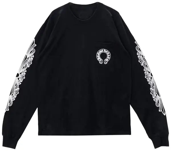 Chrome Hearts Horseshoe Black L/S Tee