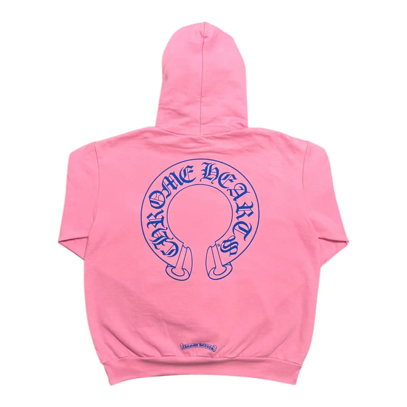 Chrome Hearts Blue Horseshoe Pink Hoodie