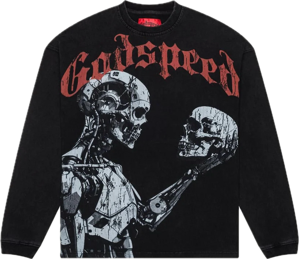 Godspeed Mankind vs AI Black L/S Tee