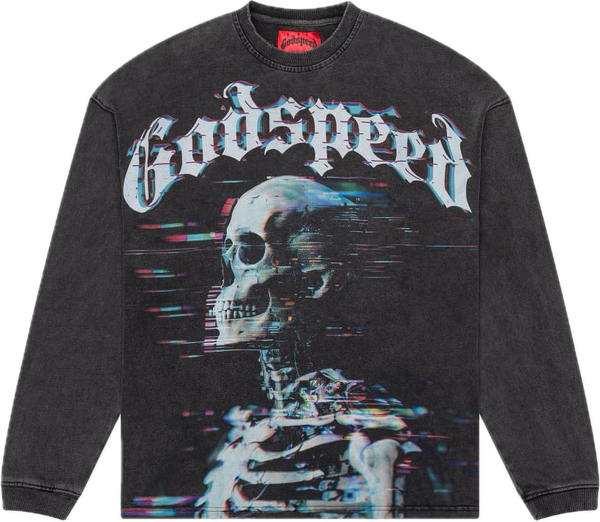 Godspeed Glitchy Grey L/S Tee