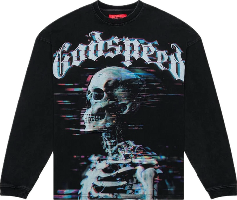 Godspeed Glitchy Black L/S Tee