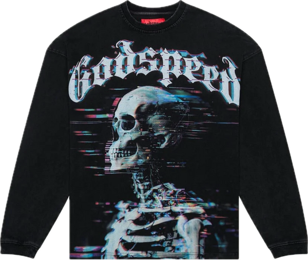 Godspeed Glitchy Black L/S Tee