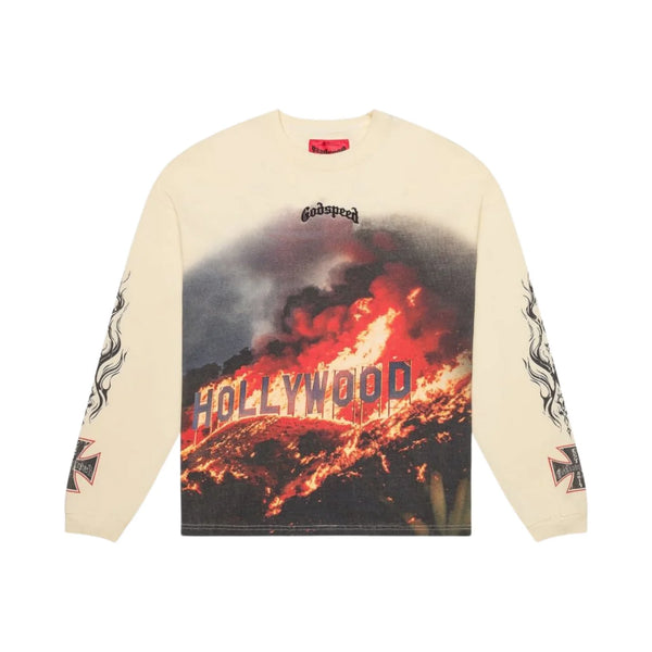 Godspeed Hollywood Inferno Bone L/S Tee