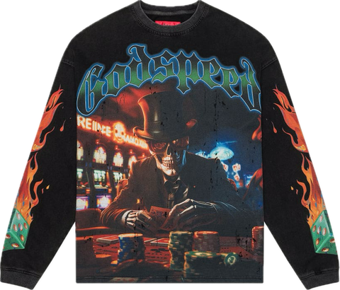 Godspeed Life's A Gamble Black L/S Tee