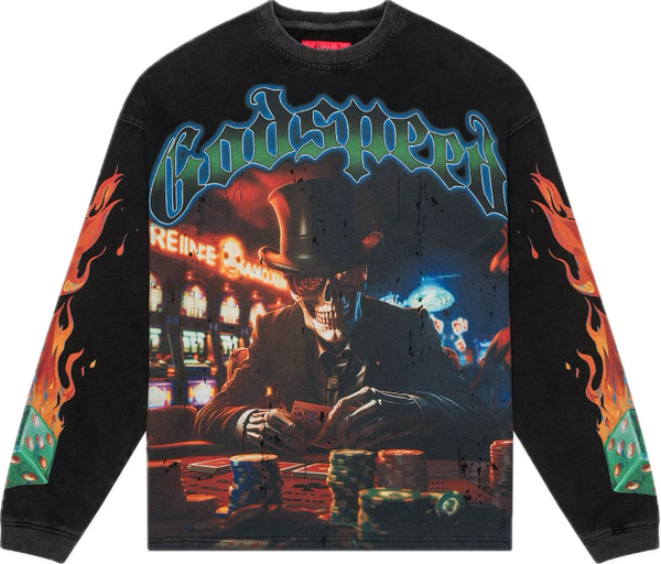 Godspeed Life's A Gamble Black L/S Tee