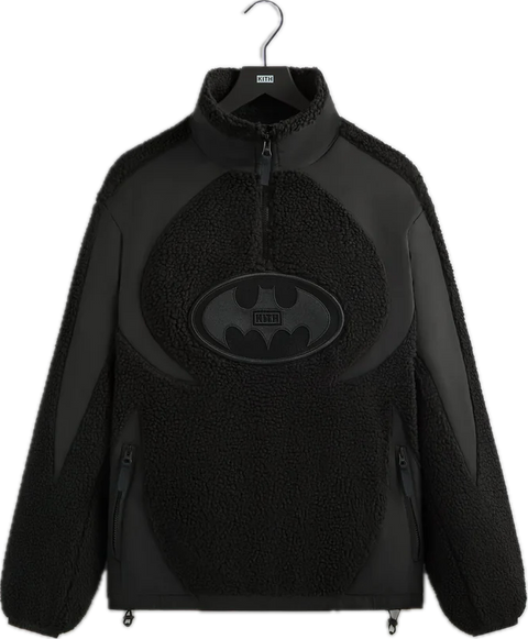 Kith x Batman Black Quarter Zip Sherpa Jacket