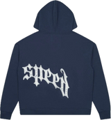 Godspeed OG Logo V2 Navy/Silver Satin Hoodie