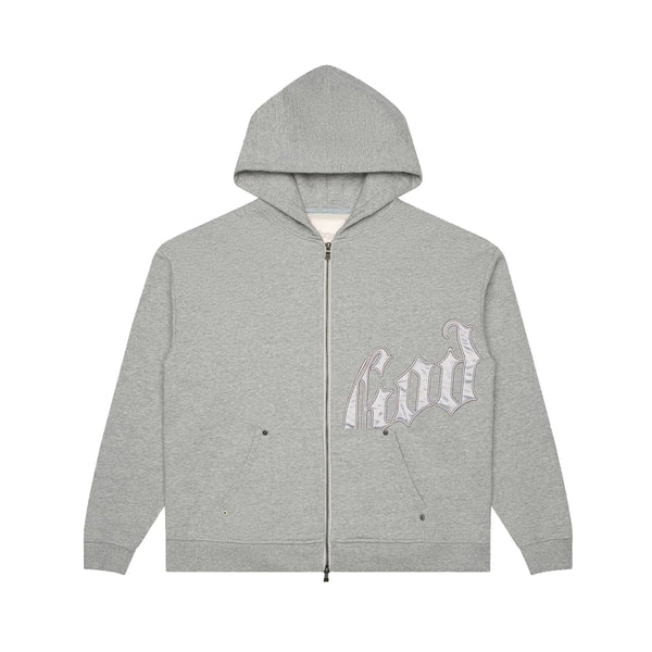 Godspeed OG Logo V2 Grey/Silver Satin Hoodie