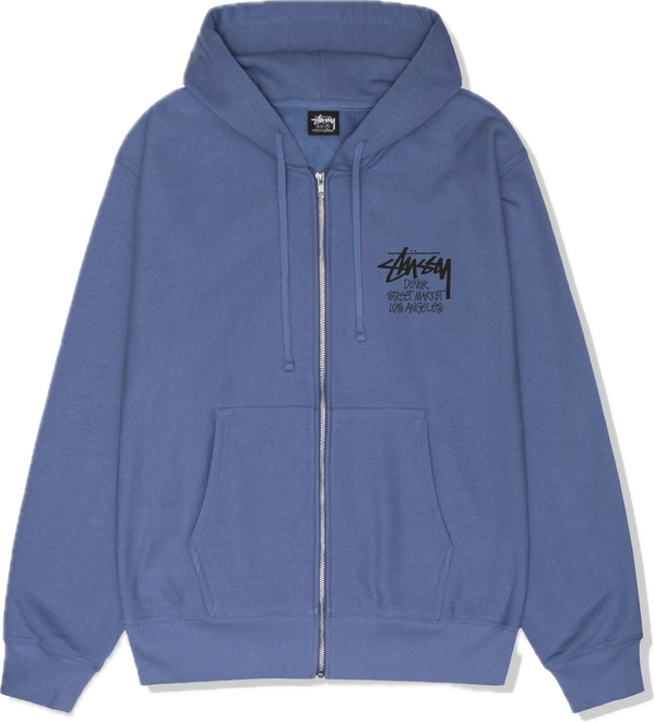 Stussy DSM L.A. Zip Up Hoodie Storm Blue