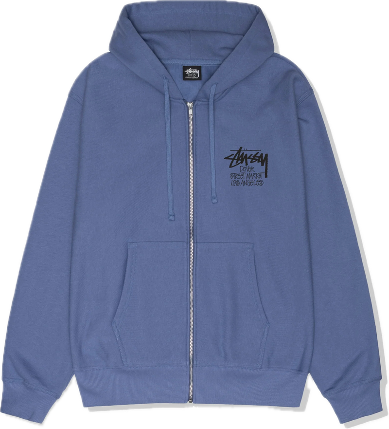 Stussy DSM L.A. Zip Up Hoodie Storm Blue