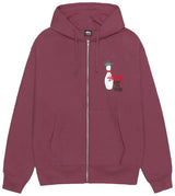 Stussy Kingpin Oxblood Zip Hoodie