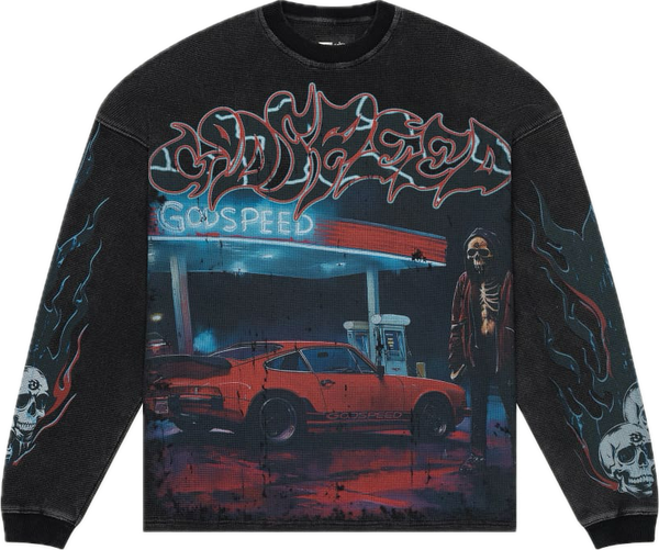 Godspeed Pit Stop Black Thermal L/S Tee