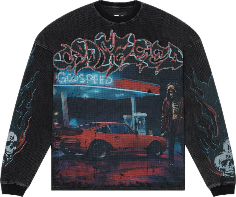 Godspeed Pit Stop Black Thermal L/S Tee